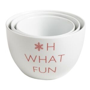 CRATE & BARREL Holiday Cheer Nesting Bowls (set of 3)